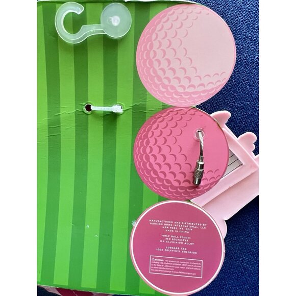 Pink Mini GOLF Pouch Bag Set Tag 3 Balls +Tees Golfer Gift Mellow & Mod Sports - Picture 5 of 8